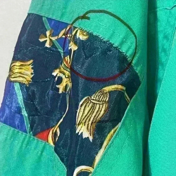 Vintage Komitor Jacket Women 18/20 Green Purple Mid Length Coat 80s,90s - Picture 15 of 15